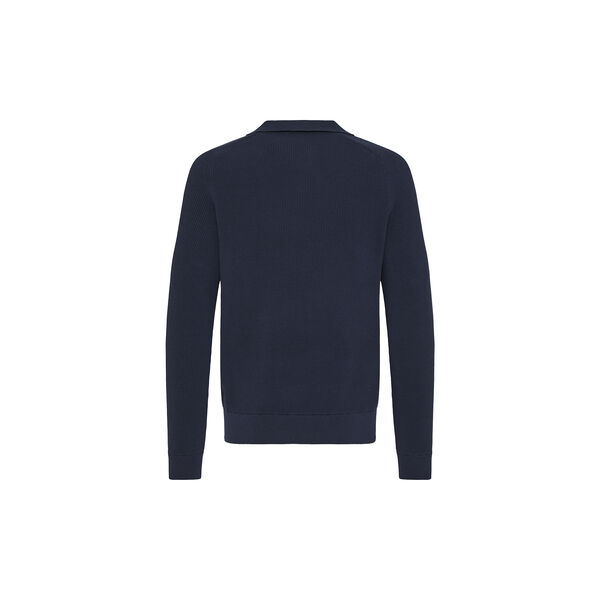CFNORDIN LS Ribbed Polo Knit, navy blazer, Casual Friday
