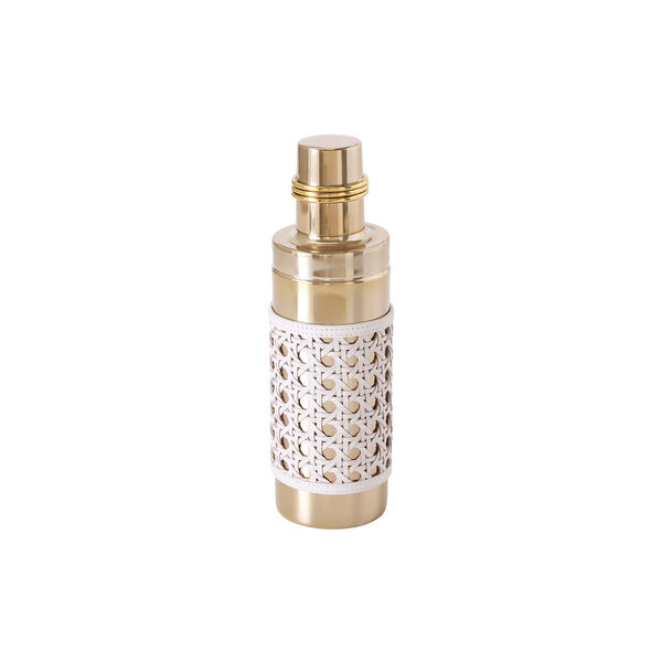 Basketweave Cocktail Shaker, hvit/messing, Jonathan Adler