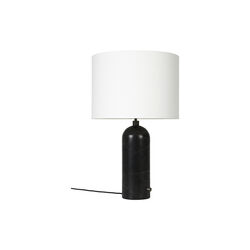 Gravity Table Lamp, black marble/white, GUBI