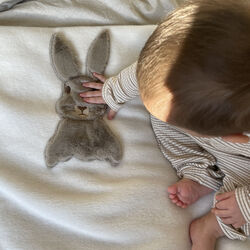 Baby Sweet Bunny Bamboo pledd, cream, Frati Home