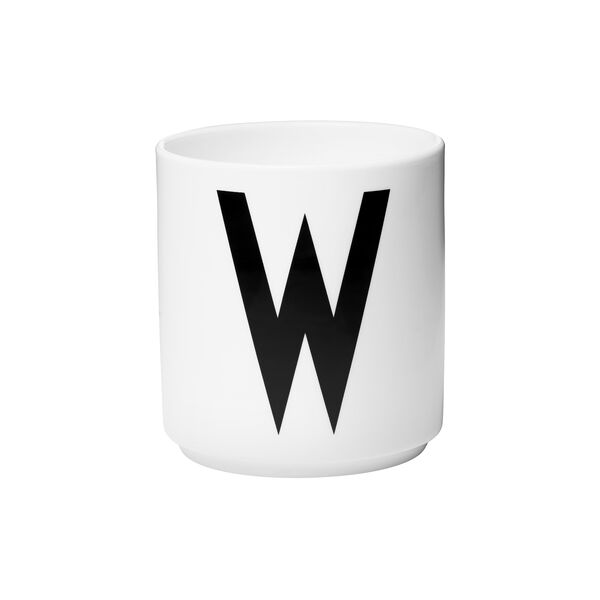 Arne Jacobsen porselenskopp, W, Design Letters