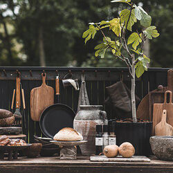 Faye round serveringsbrett, brown, Jakobsdals