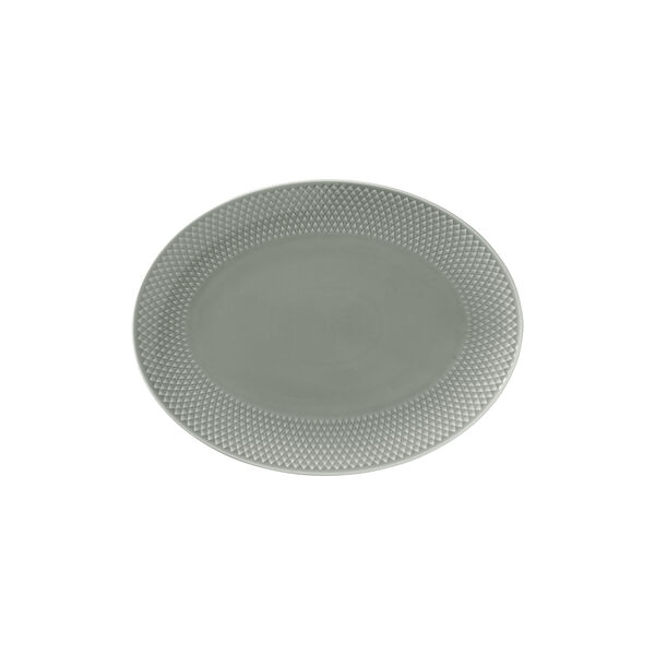 Rhombe Earth Oval serveringsfat, moss, Lyngby Porcel&aelig;n