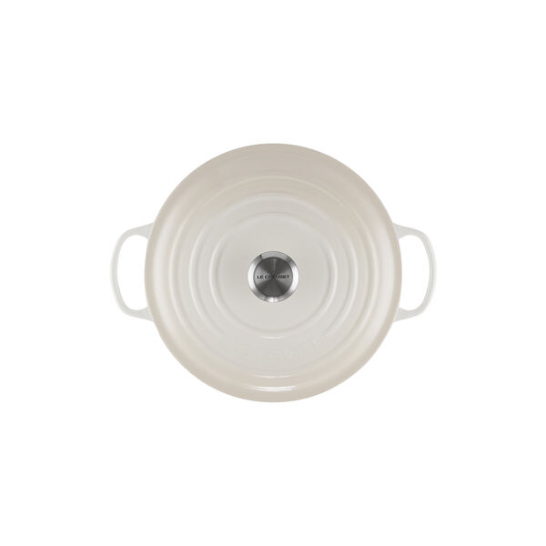 Signature st&oslash;pejern rund gryte &Oslash; 28 cm, meringue, Le Creuset