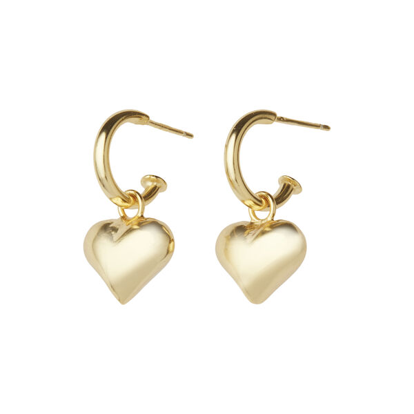 golden Heart Earrings, Crystal Haze