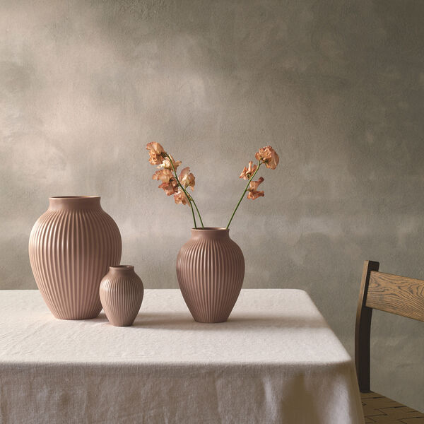 Knabstrup Vase Ripple | H 20 | Mat dusty rose, Knabstrup Keramik