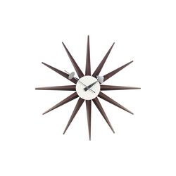Sunburst Clock, valnøtt, Vitra 