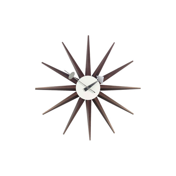 Sunburst Clock, valnøtt, Vitra 
