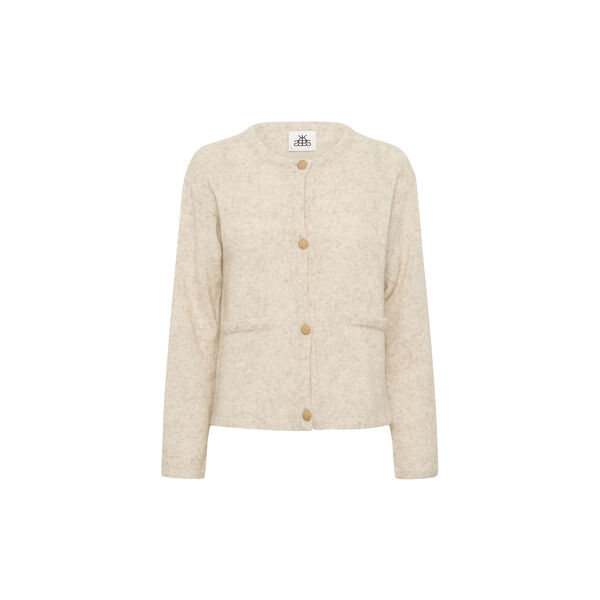 KBZelda Round neck Cardigan, egret, Karen by Simonsen