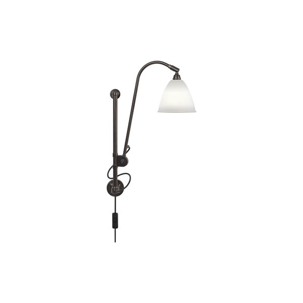 Bestlite BL5 vegglampe, benporselen/sort messing, GUBI