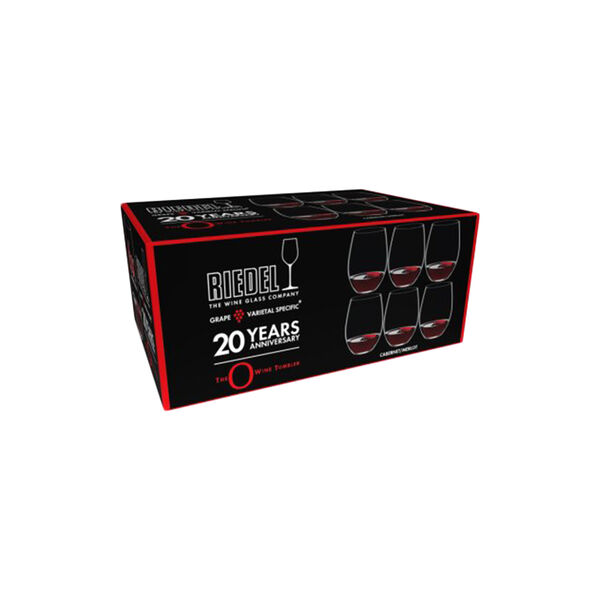 O-Wine 20-års jub. Cabernet/Merlot 6-pk, klar, Riedel