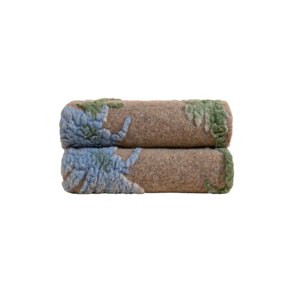 CICORIA BLUE Boiled wool pledd 150x190 cm, Frati Home