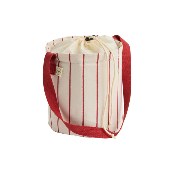 Outdoor Market Bottle Bag, beige with red stripe, HAY