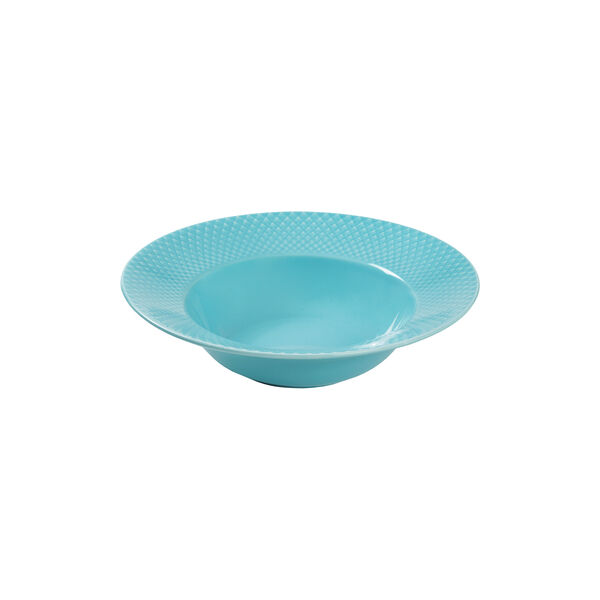 Rhombe Color dyp tallerken Ø 24.5 cm, turkis, Lyngby Porcelæn