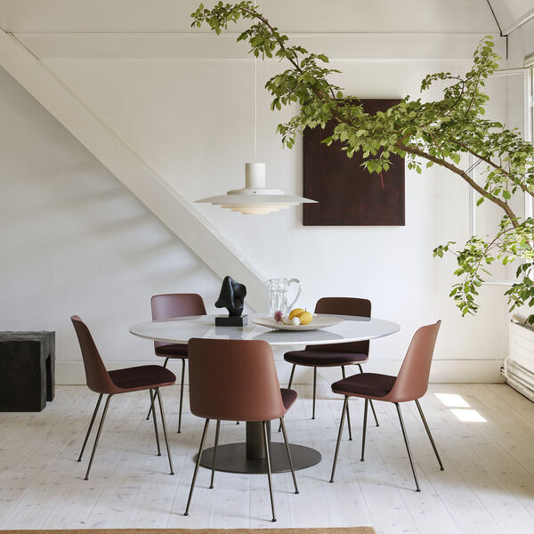 In Between SK20 Dining Table, matt black/bianca carrara marble, &Tradition