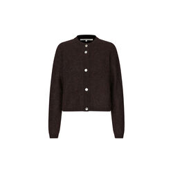 Andrea Knit Rib LS Cardigan, demitasse, Second Female