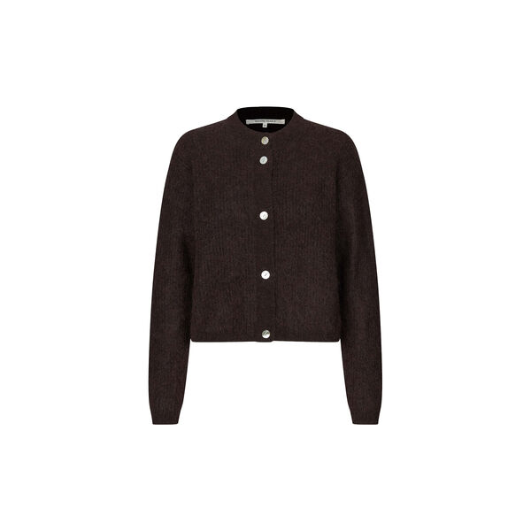 Andrea Knit Rib LS Cardigan, demitasse, Second Female