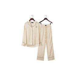 Printed Lyocell pyjamasett, lys beige/offwhite, Lexington