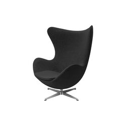 Egg&trade; 3316 Lounge Chair, Re-wool 198 black/neutral, Fritz Hansen