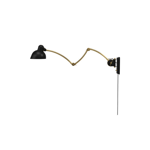 KAISER idell™ 6559-W Wall Lamp, matt black/brass, Fritz Hansen