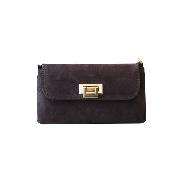 Clutch semsket skinn, m&oslash;rkebrun, 7 DAYS