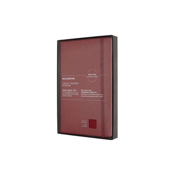 Notebook Leather linjerte sider, bordeaux Notebook Leather linjerte sider, bordeaux, Moleskine