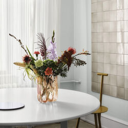 Crackle vase, amber/flaminco, Kosta Boda