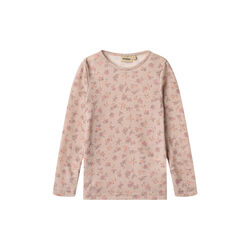 Wool T-Shirt L/S Alfie, 1358 lilac flowers, Wheat