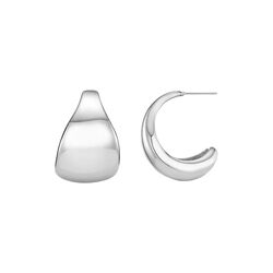 Statement Taper Hoop Earrings, silver, Orelia