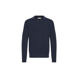 CFNORDIN LS Ribbed Polo Knit, navy blazer, Casual Friday