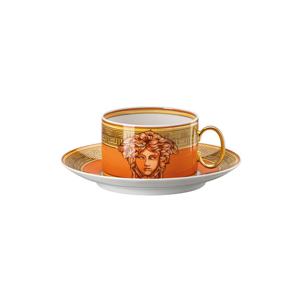 Cup/Saucer 4 low, orange coin, Rosenthal x Versace