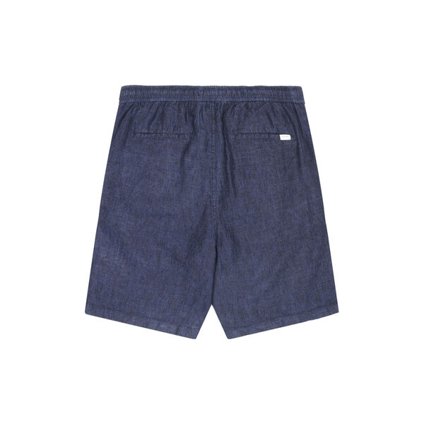 FIG loose Linen shorts - GOTS/Vegan, yarndyed - total eclipse, KnowledgeCotton Apparel 