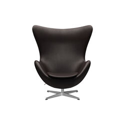 Egg&trade; 3316 loungestol, Grace dark brown/satin brushed aluminium, Fritz Hansen
