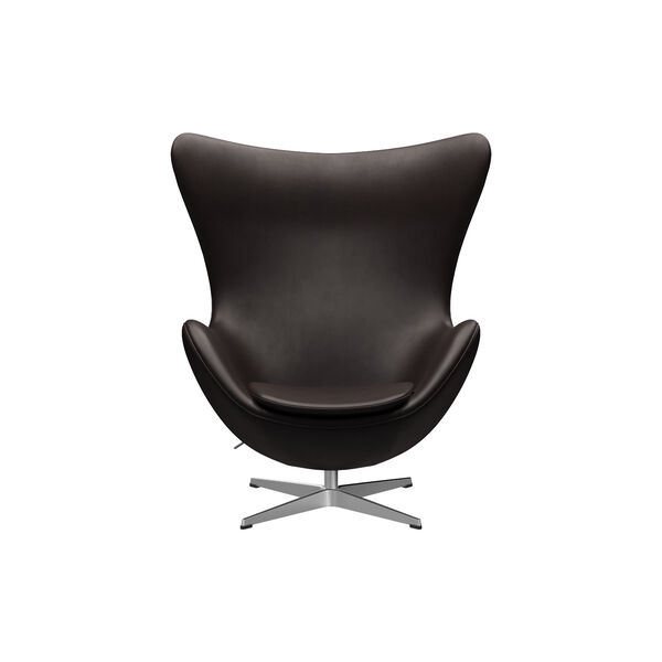 Egg&trade; 3316 loungestol, Grace dark brown/satin brushed aluminium, Fritz Hansen