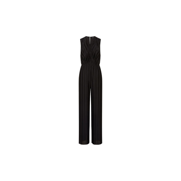 RONNIE PLEATED V NECK JUMPSUIT, blackout, French Connection