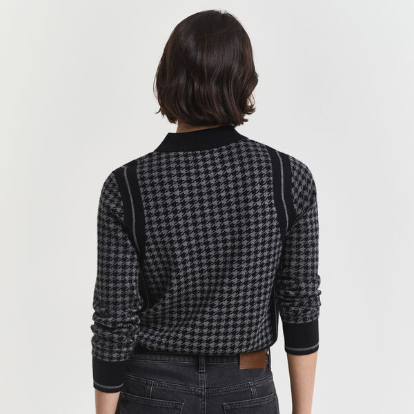 Houndstooth Jacquard Polo, black, Gant