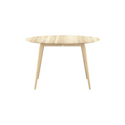 PLAYdinner Round Ø120 Dining Table with Extension, soap treated oak, Bruunmunch Furniture