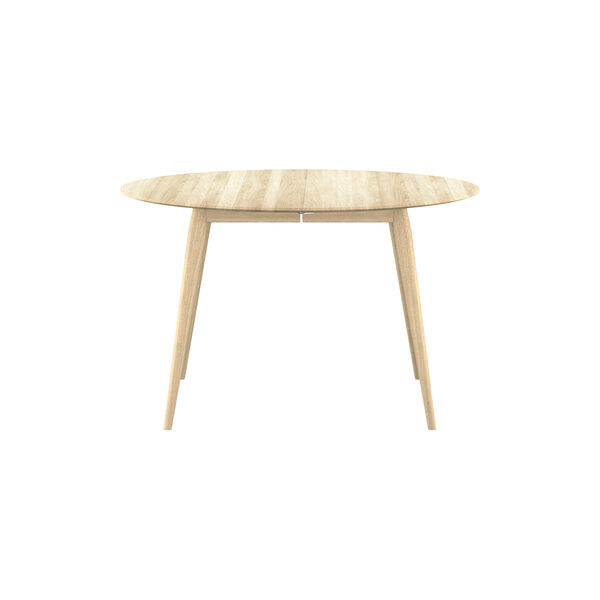 PLAYdinner Round Ø120 Dining Table with Extension, soap treated oak, Bruunmunch Furniture