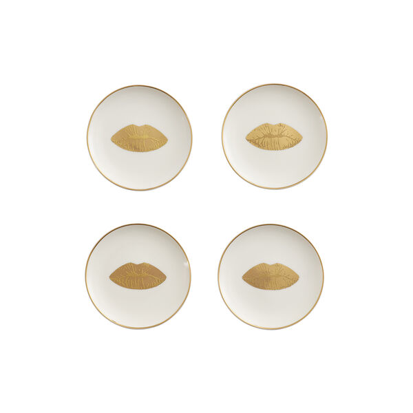 Lips glassunderlag 4 stk., white, Jonathan Adler