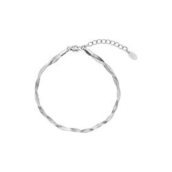 Twisted Bone Bracelet, silver, WHO IS SHE