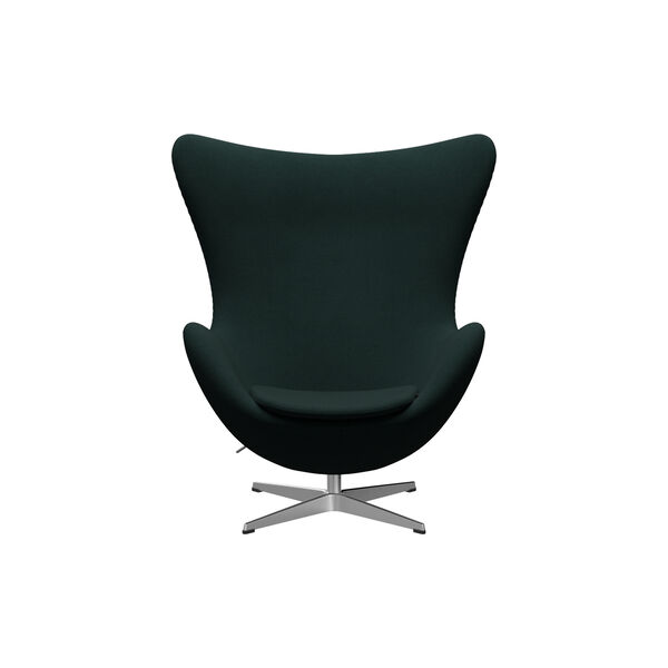 Egg&trade; 3316 loungestol, Christianshavn 1161 dark green/satin brushed aluminium, Fritz Hansen