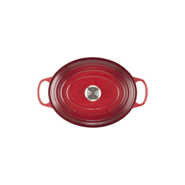 Signature st&oslash;pejern oval gryte &Oslash; 31 cm, cerise, Le Creuset