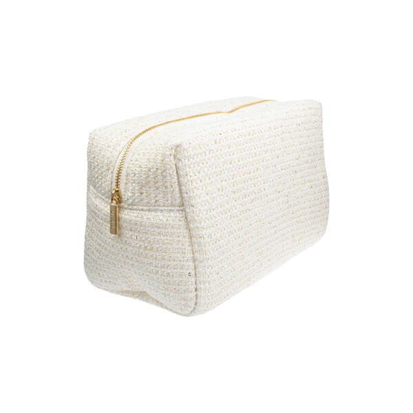 Tweed Make-Up Pouch Large, off white, DARK department