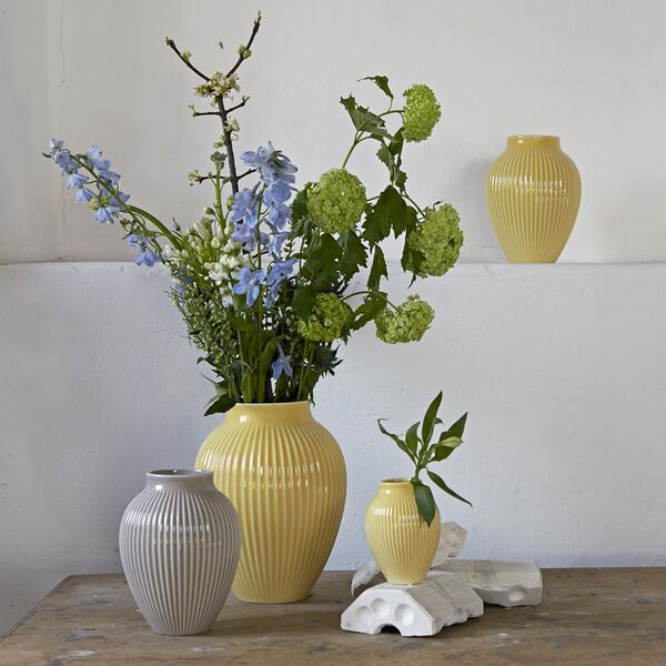 Knabstrup vase med riller, grey, Knabstrup Keramik