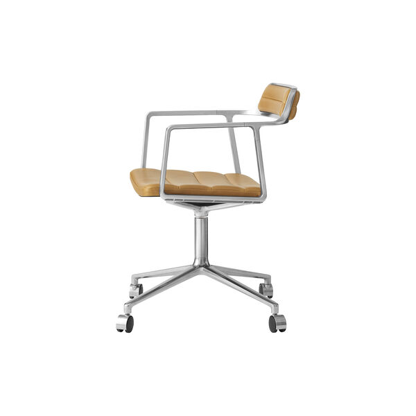 VIPP452 Swivel Chair with Castors, sand/polished aluminium, Vipp