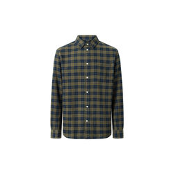Loose fit checkered shirt, green check, KnowledgeCotton Apparel 
