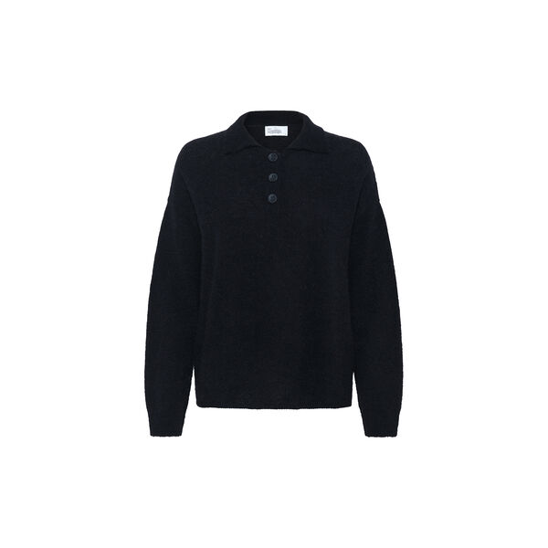 SivaMW Knit Polo Pullover, black, My Essential Wardrobe