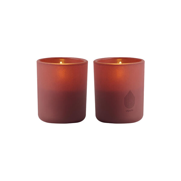 Stearinlys i glass 2-pk, wine red, Uyuni Lighting