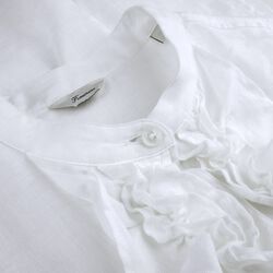 Hillary Blouse Front frill, white, Stenströms