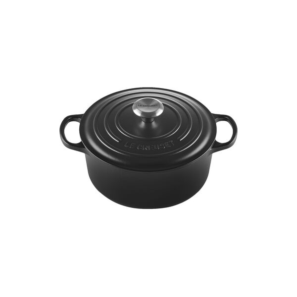 Signature st&oslash;pejern rund gryte &Oslash; 24 cm, matte black, Le Creuset